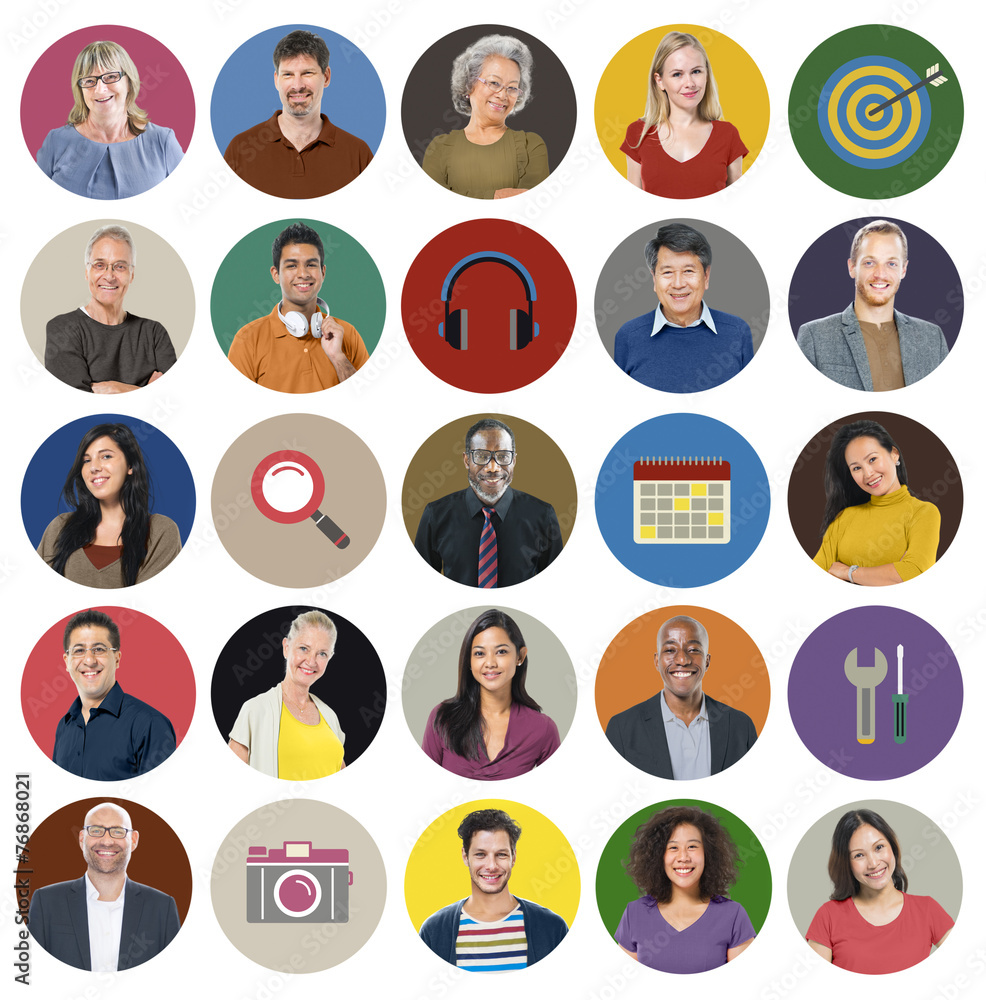 Diverse Multi Ethnic People Technology Media Concept Diverse Multi Ethnic People Technology Media Concept