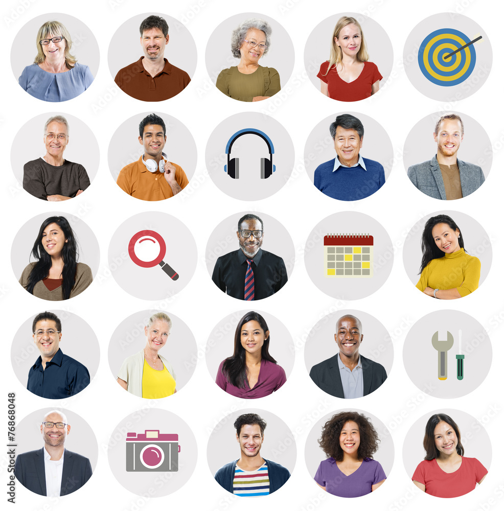 Diverse Multi Ethnic People Technology Media Concept Diverse Multi Ethnic People Technology Media Concept