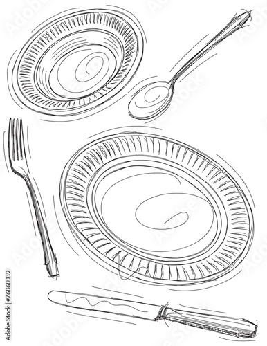 Sketchy Place Setting
