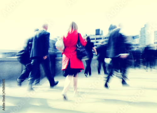 Business People Rush Hour Walking Commuting City Concept