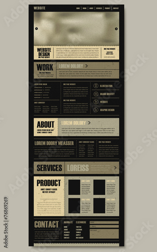 retro one page website template design