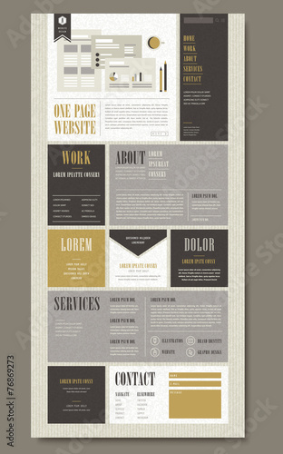 retro one page website template design