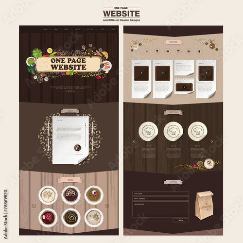 cuisine concept one page website design template