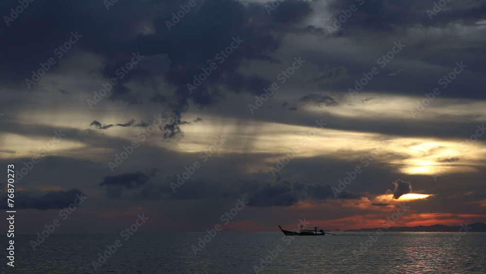 motor boat sail on the sea at sunset with cloud motor boat sail on the sea at sunset with cloud