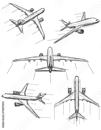 Jet airplane sketches