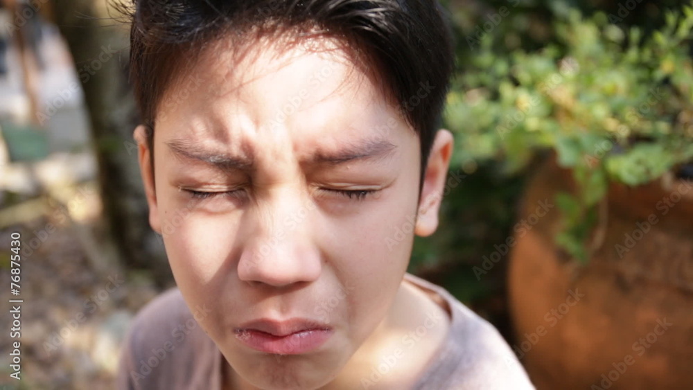 Little Asian child crying Little Asian child crying