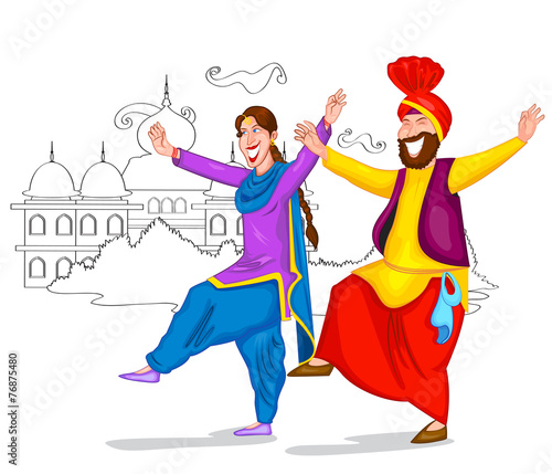 Dancing Punjabi couple