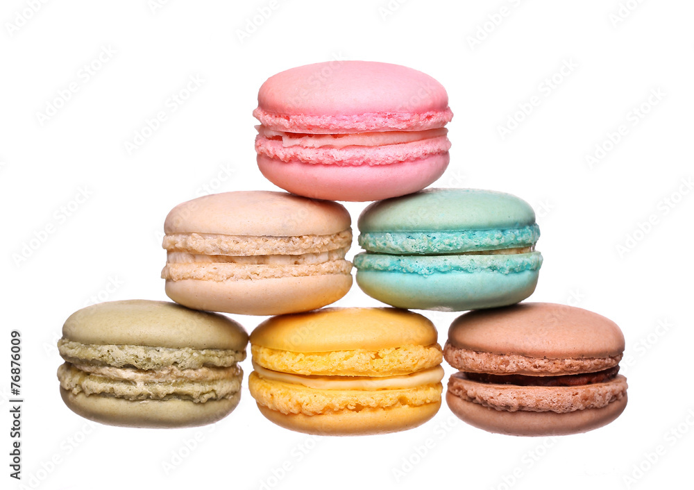 Colorful macaroon isolated on white
