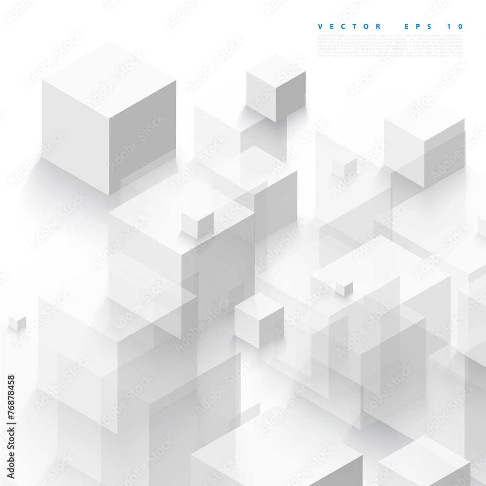 Vector Abstract geometric shape from gray cubes.