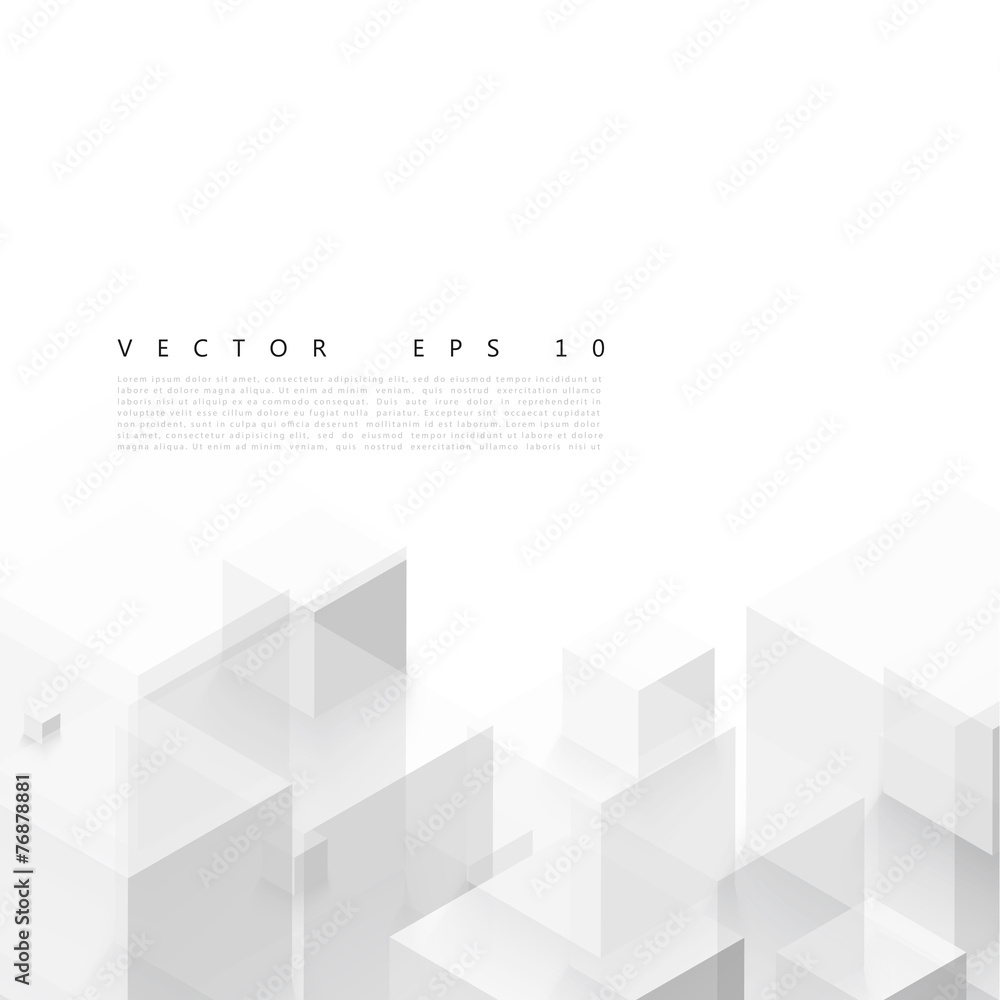 Vector Abstract geometric shape from gray cubes.
