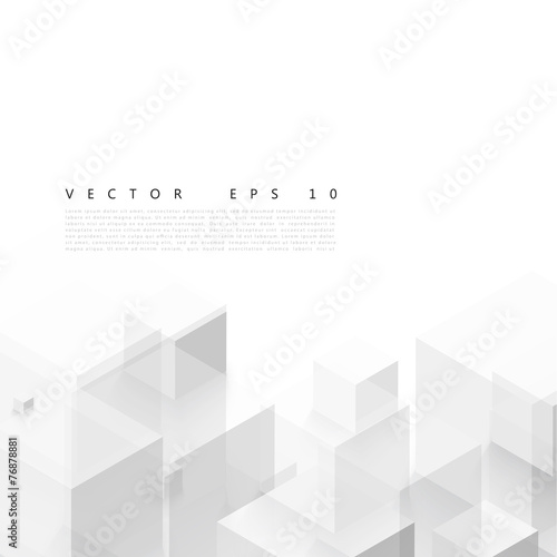 Vector Abstract geometric shape from gray cubes.