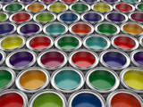 Colorful paint cans set