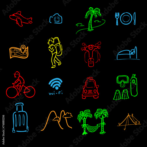 Travel icons set