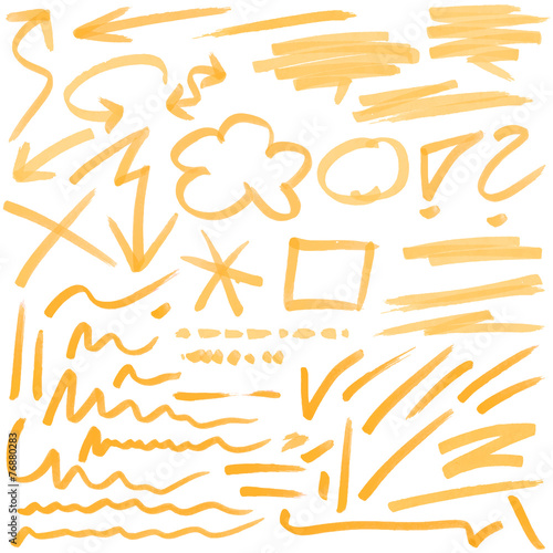 hand drawn colored markings from a highlighter