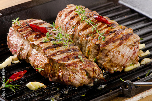 Grilled Beef steak with herbs