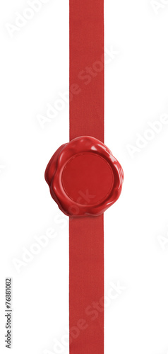 Red wax seal with ribbon ce...