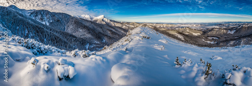Big panorama of cold dawn in Tatra Mountains #76882020