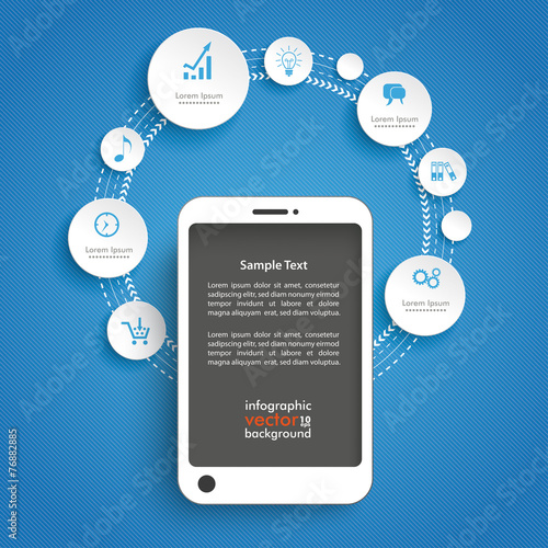 Circles Cycle Smartphone Blue Infographic