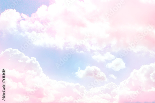 Blue sky background with purple clouds