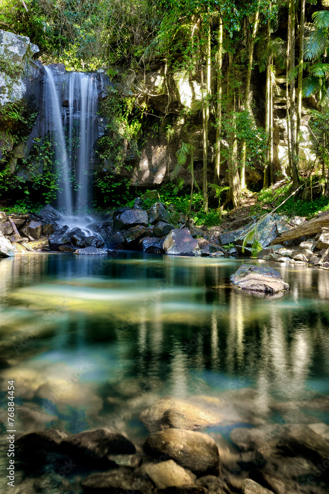 Fototapeta premium Waterfall in the gold coast hinterlands on the nsw border.