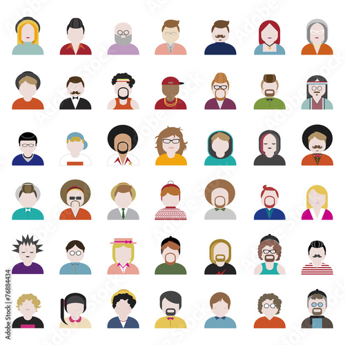 People Diversity Portrait Design Characters Avatar Vector