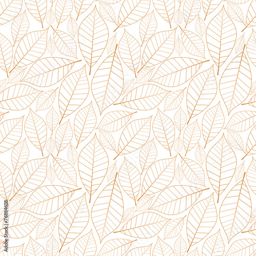 Brown leaves seamless pattern