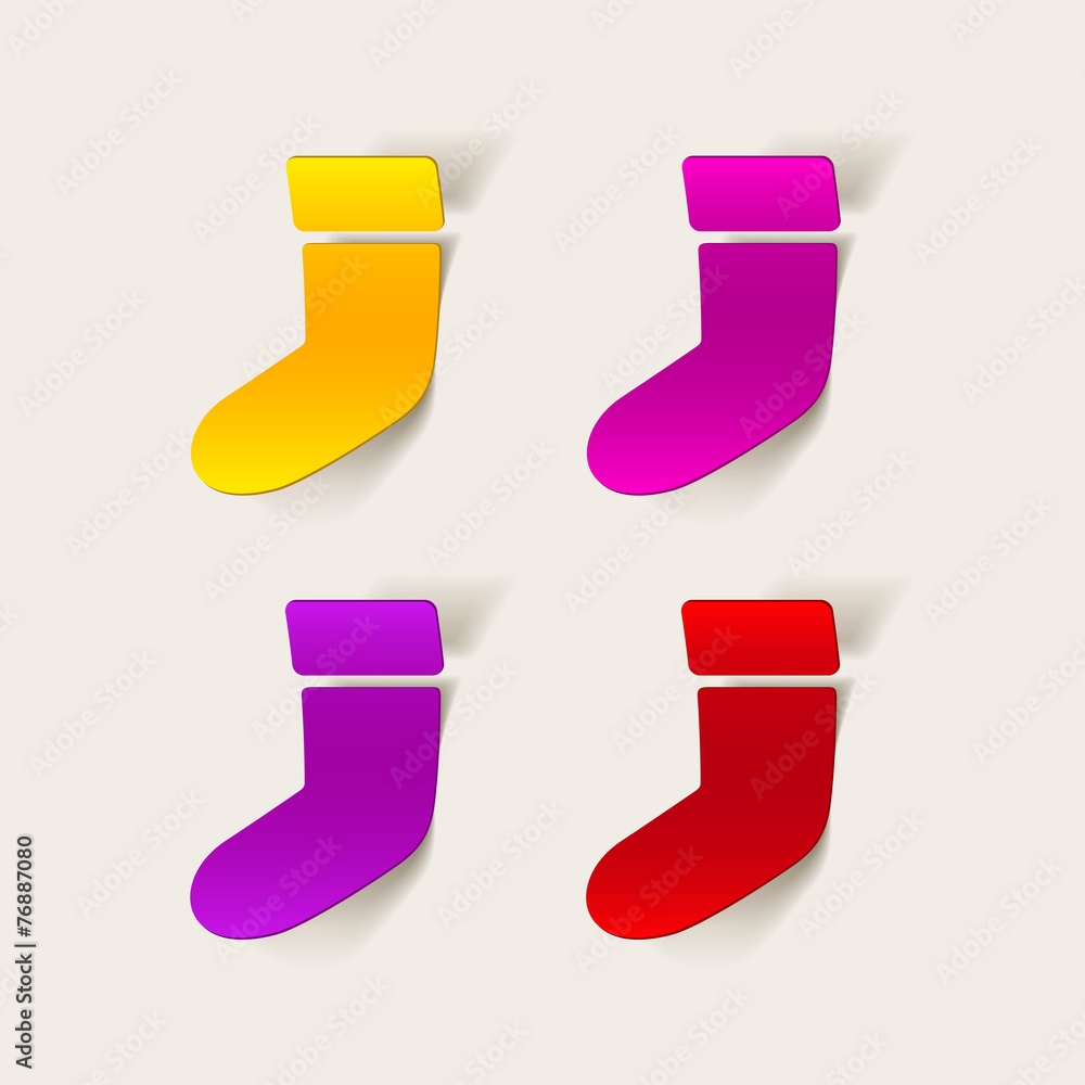 realistic design element: christmas sock realistic design element: christmas sock
