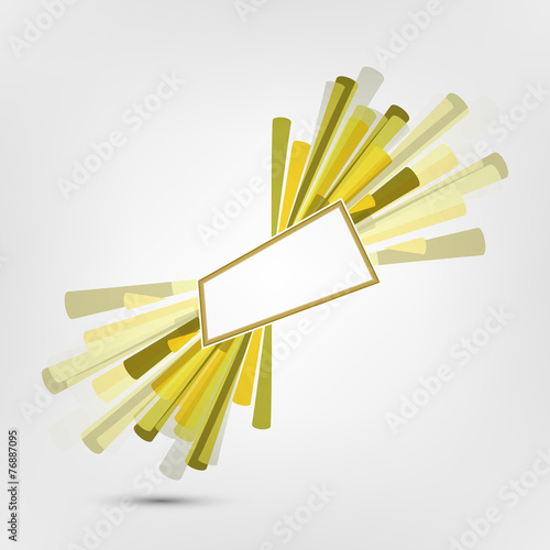 Abstract design of sticks with blank label for your text.