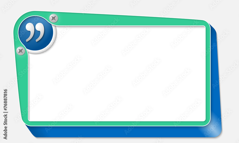 green vector box with screws and quotation mark green vector box with screws and quotation mark