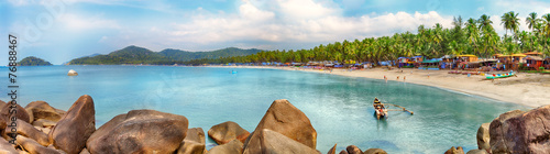 Goa beach panorama, Palolem, India photo