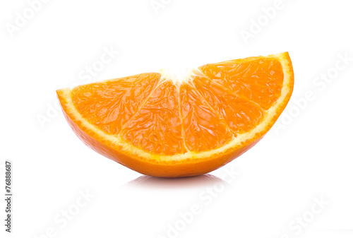 slices of orange on white background