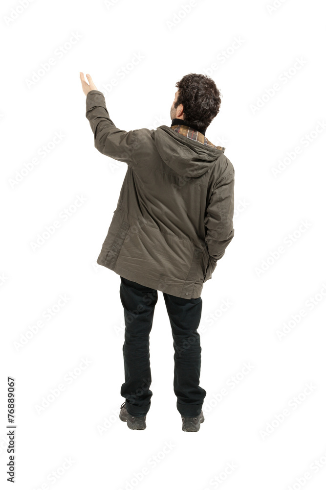 man seen from behind man seen from behind