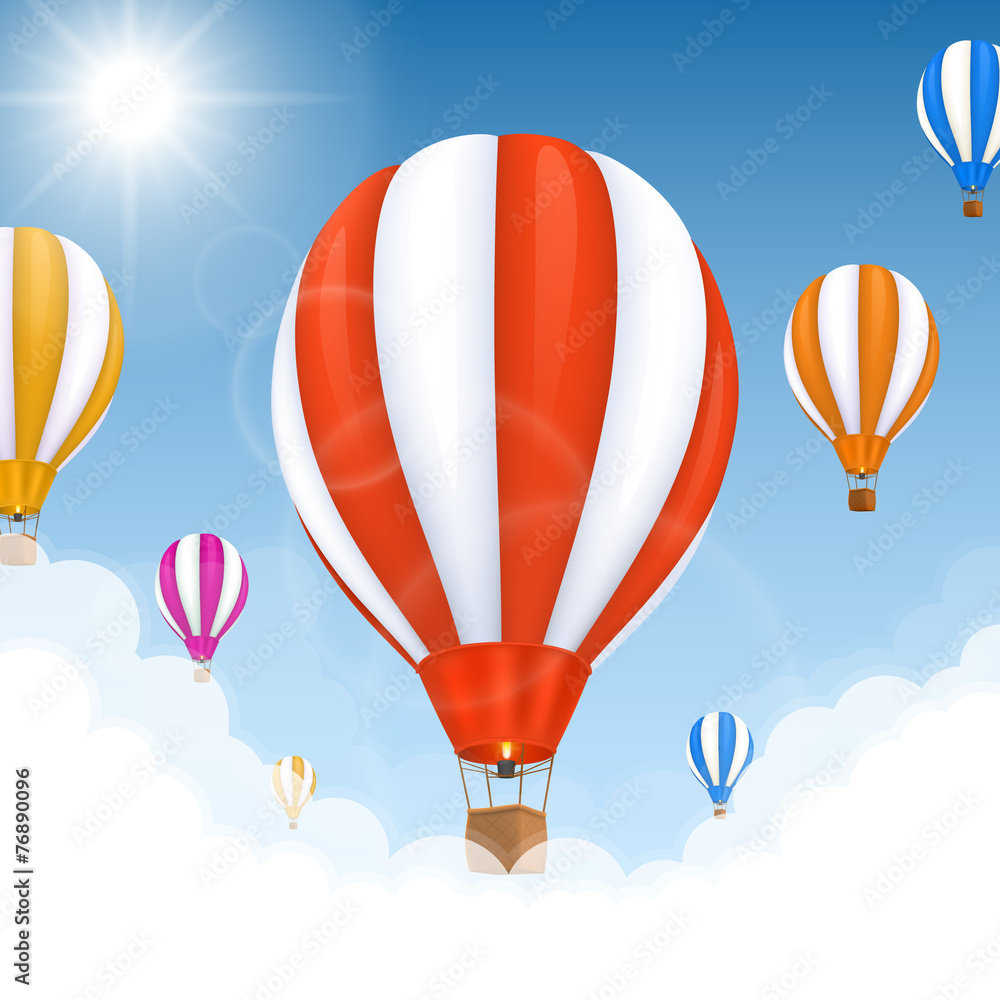 Fototapeta premium Balloons in the air. Vector