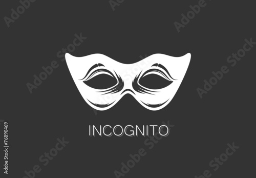 vector illustration of carnival mask icon. anonymous person