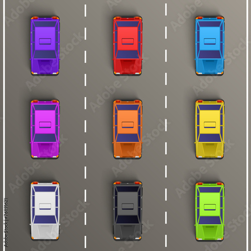 Traffic jam on the road