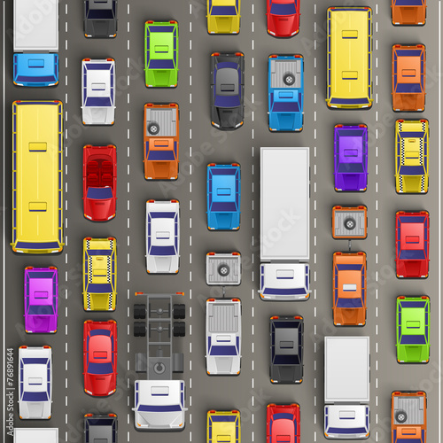 Traffic jam on the road