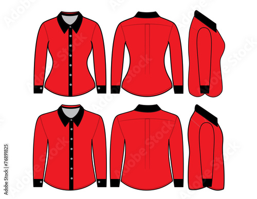 Blank shirt with long sleeves template for man and woman