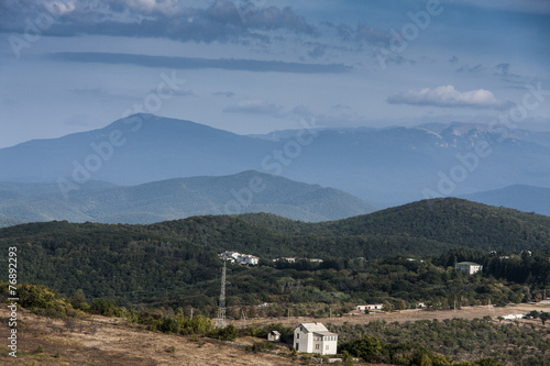 town in a mountain valley