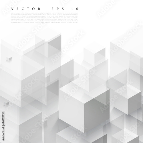 Vector Abstract geometric shape from gray cubes.
