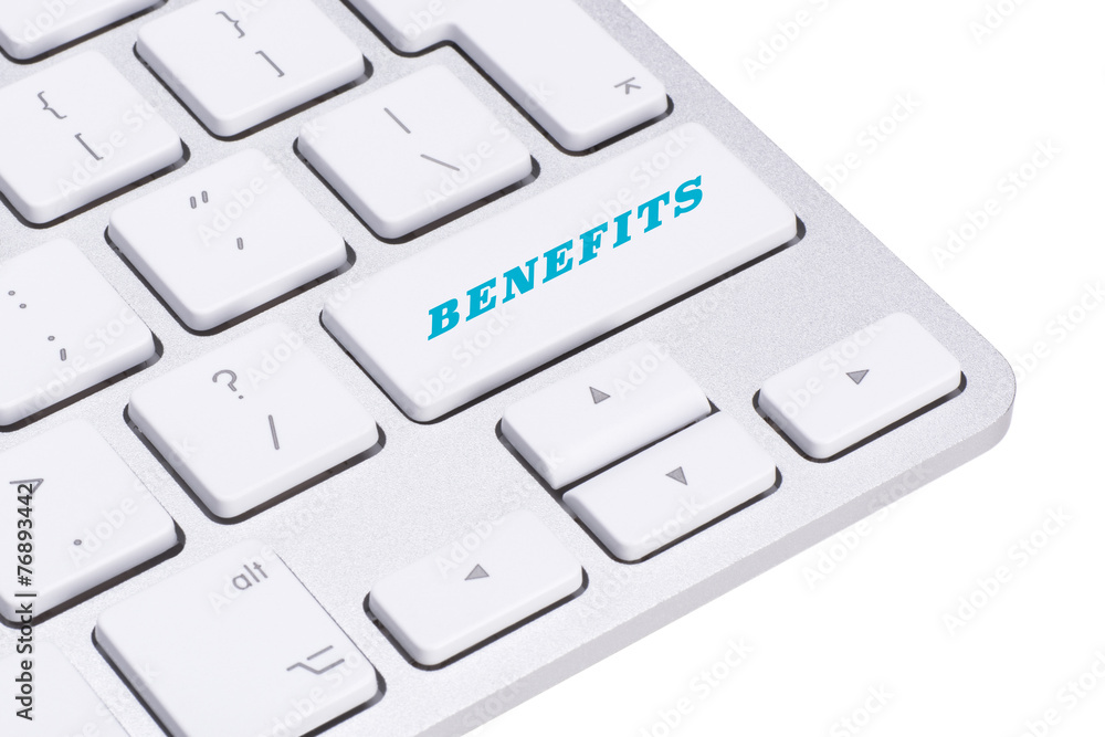 Benefits - Business Concept. Button on Modern Computer Keyboard. Benefits - Business Concept. Button on Modern Computer Keyboard.