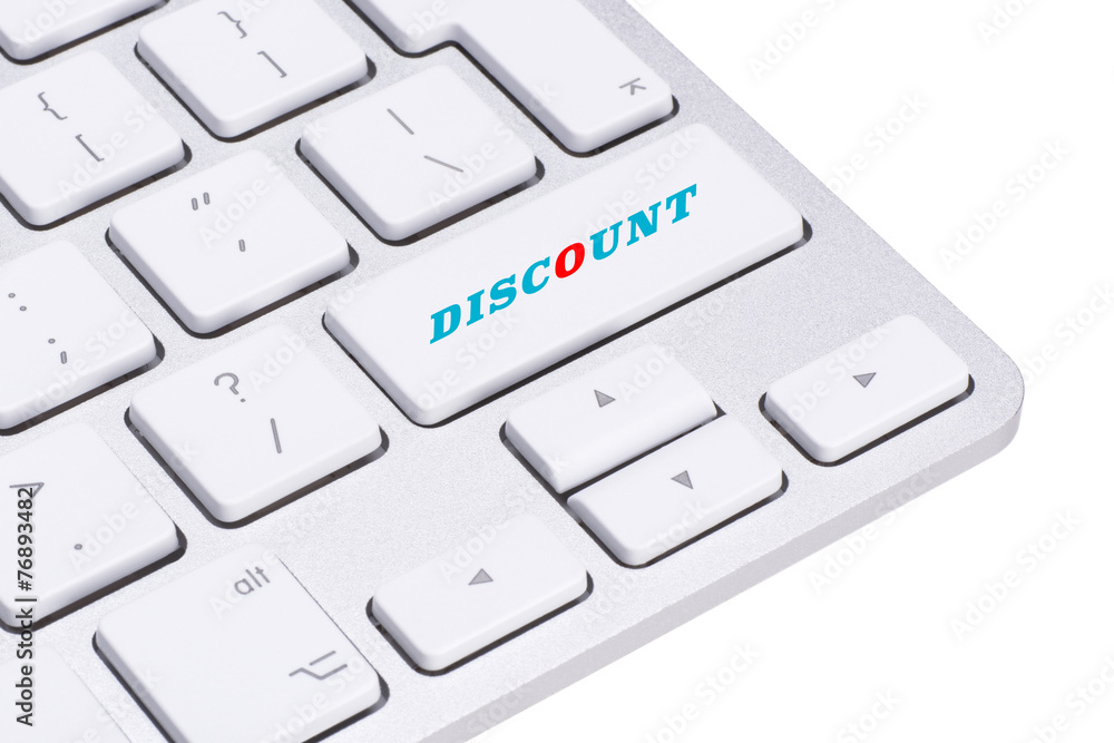 Keyboard key discount, online sale discount concept Keyboard key discount, online sale discount concept