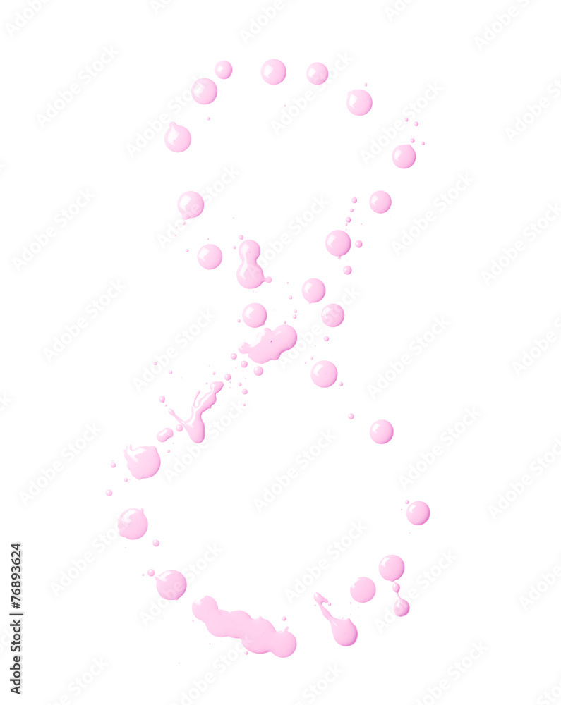 Digit made with multiple paint spills Digit made with multiple paint spills