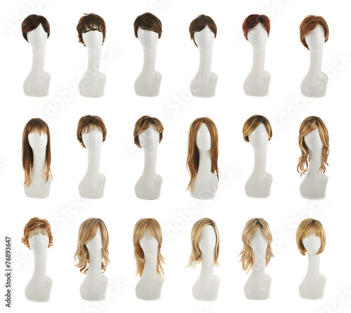 Fotografie Hair wig over the mannequin head set