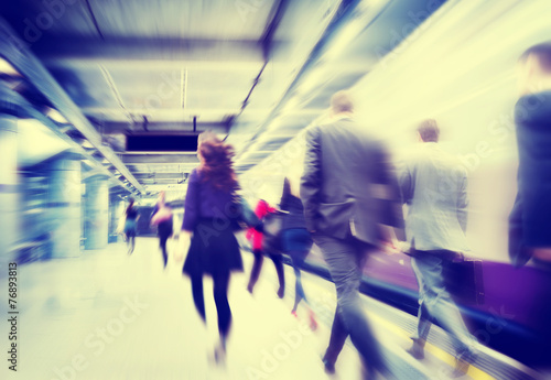People Walking Travel Motion City Rushing Concept