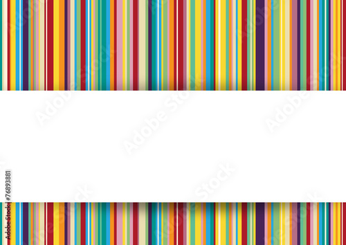 Bunt gestreifter Hintergrund mit weißem Textfeld, Querformat