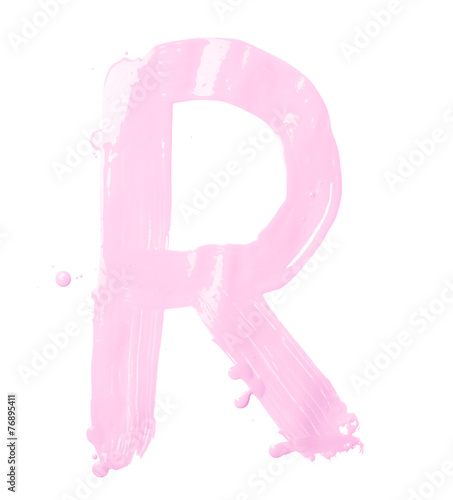 Letter made with the paint strokes
