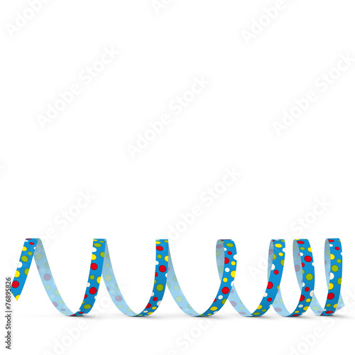 Luftschlange, Papierschlange, Karneval, Grußkarte, Spirale, blau photo