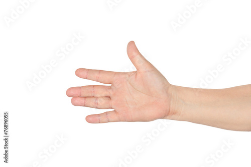 Asian open hand isolated on white. © sirawut
