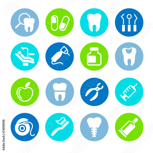 Set of web icons - teeth, dentistry, medicine, health