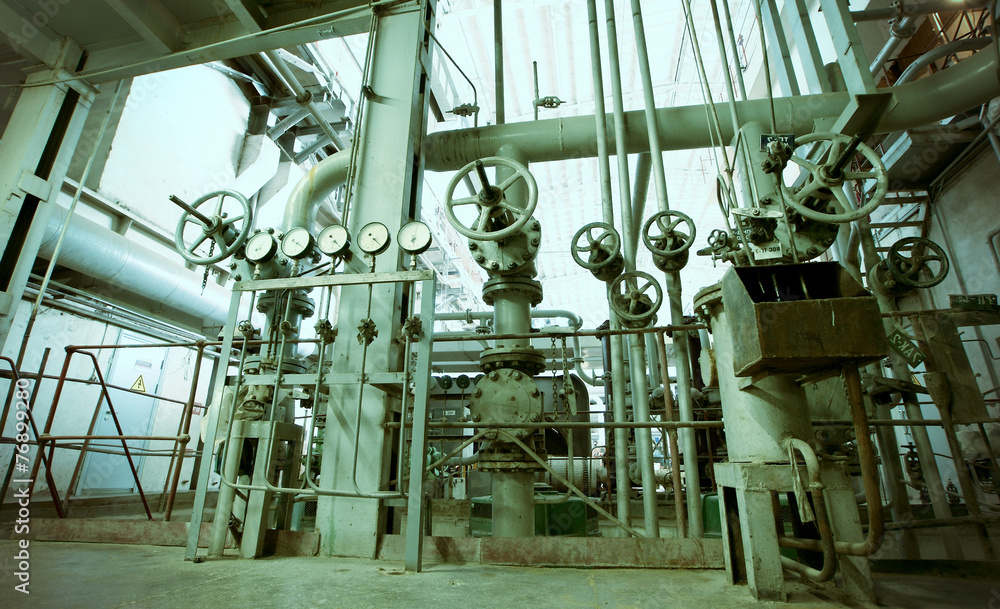 Industrial zone, Steel pipelines, valves and cables Industrial zone, Steel pipelines, valves and cables
